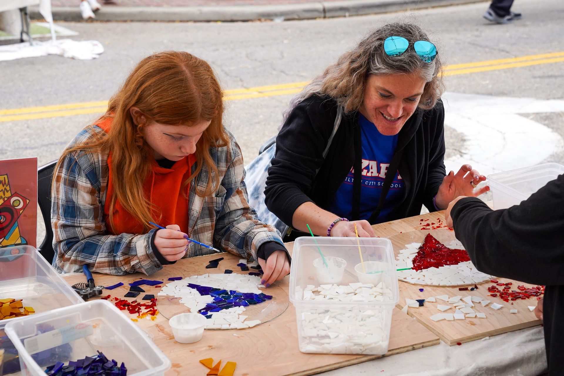 group of woman doing crafts