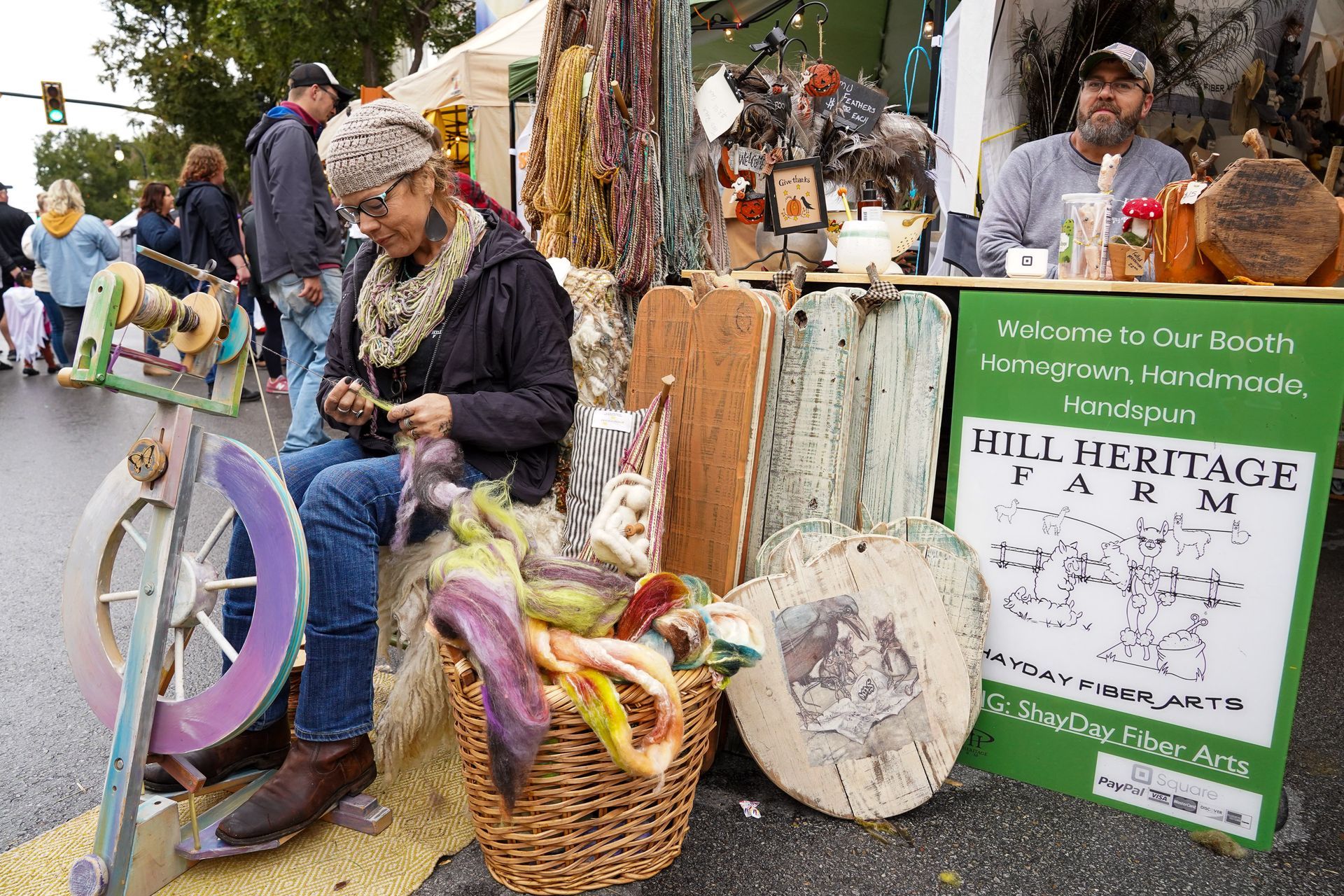 woman selling crafts
