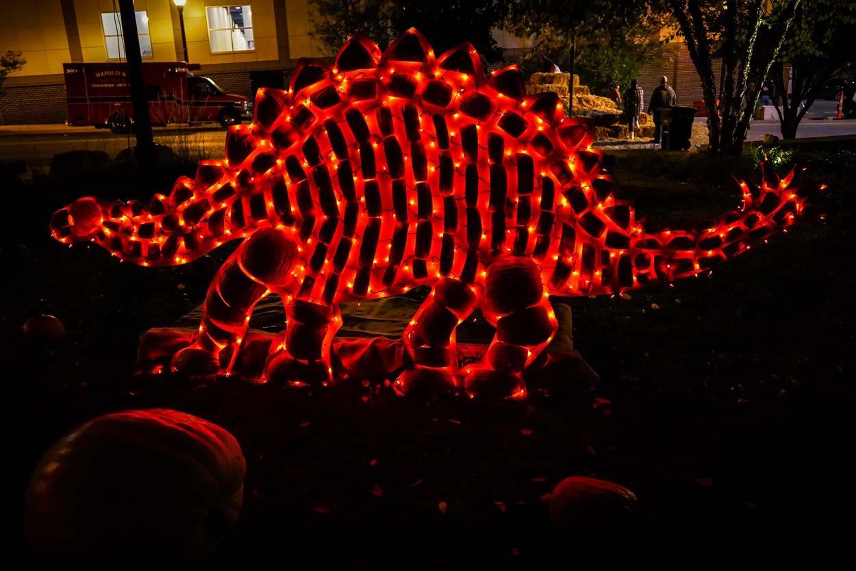 Dinosaur pumpkin design