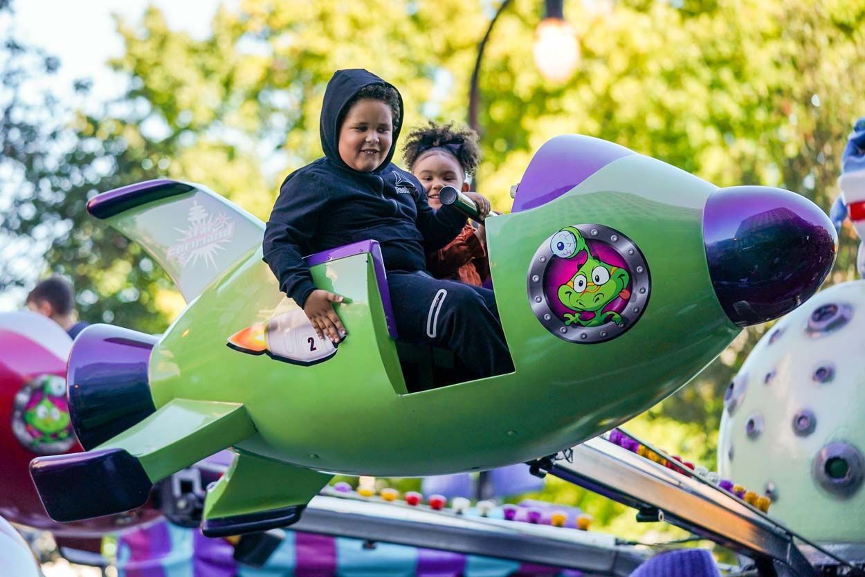 Two boys in a plane ride