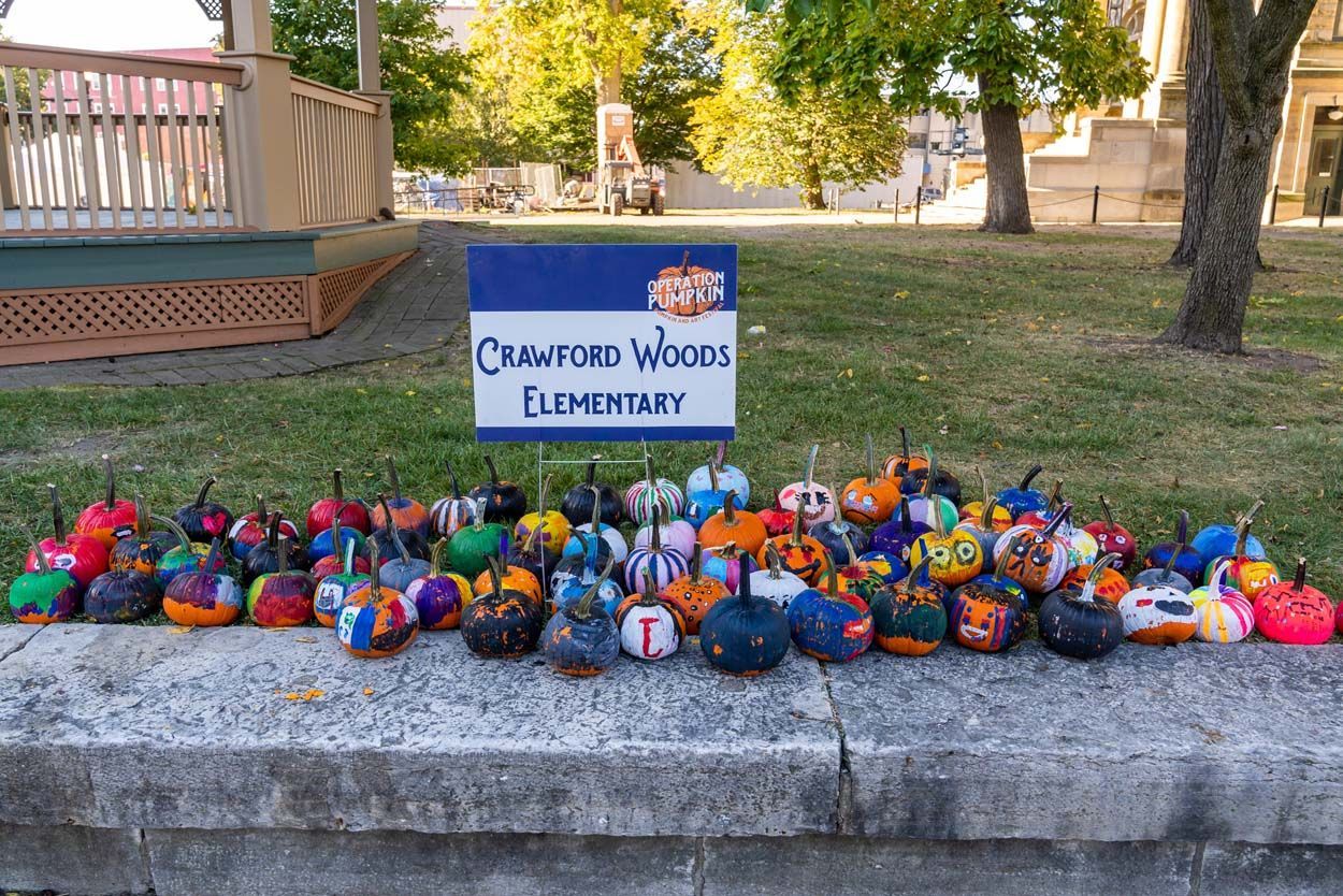 Crawford Woods Elementary pumpkins