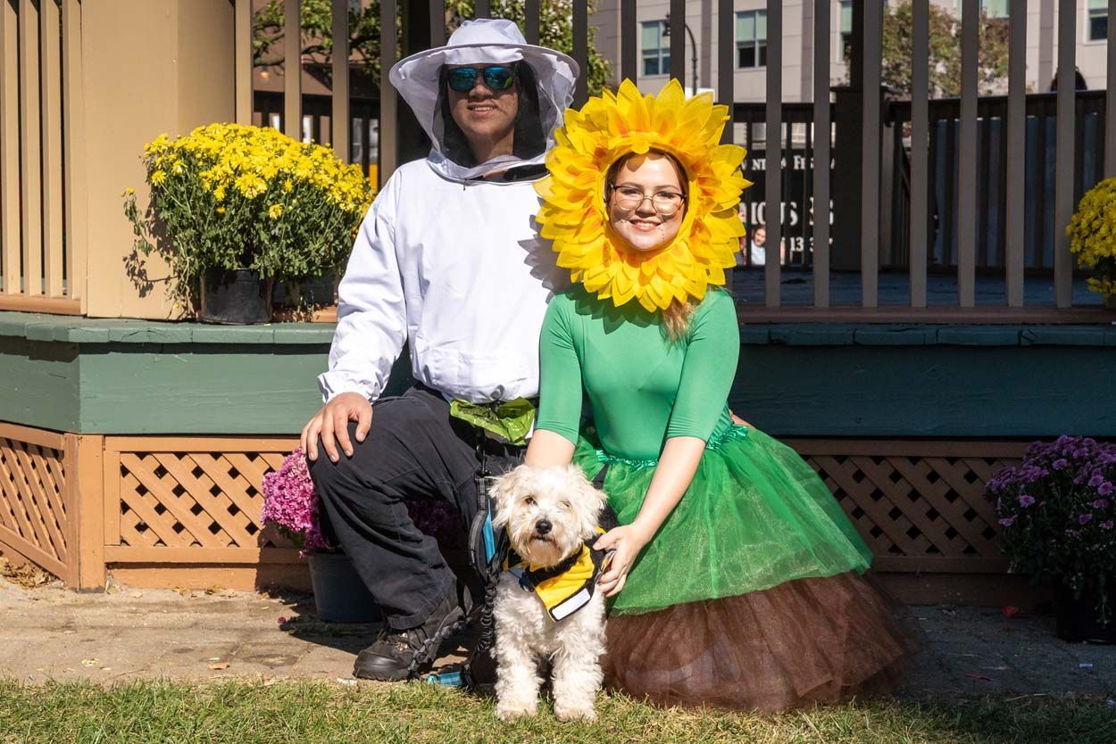 Sunflower custome with dog