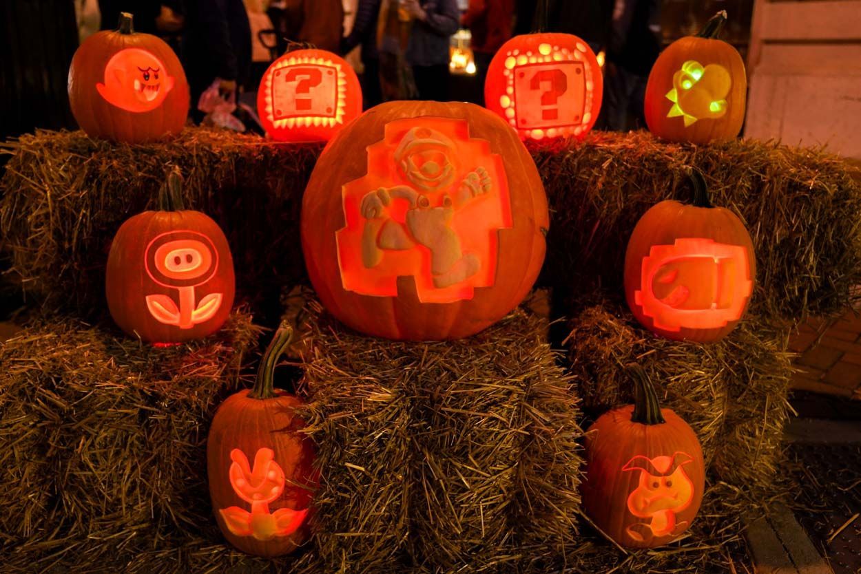Lighted pumpkins