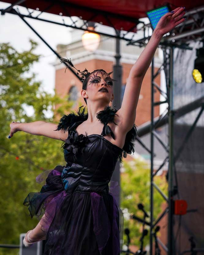 Lady in black dancing