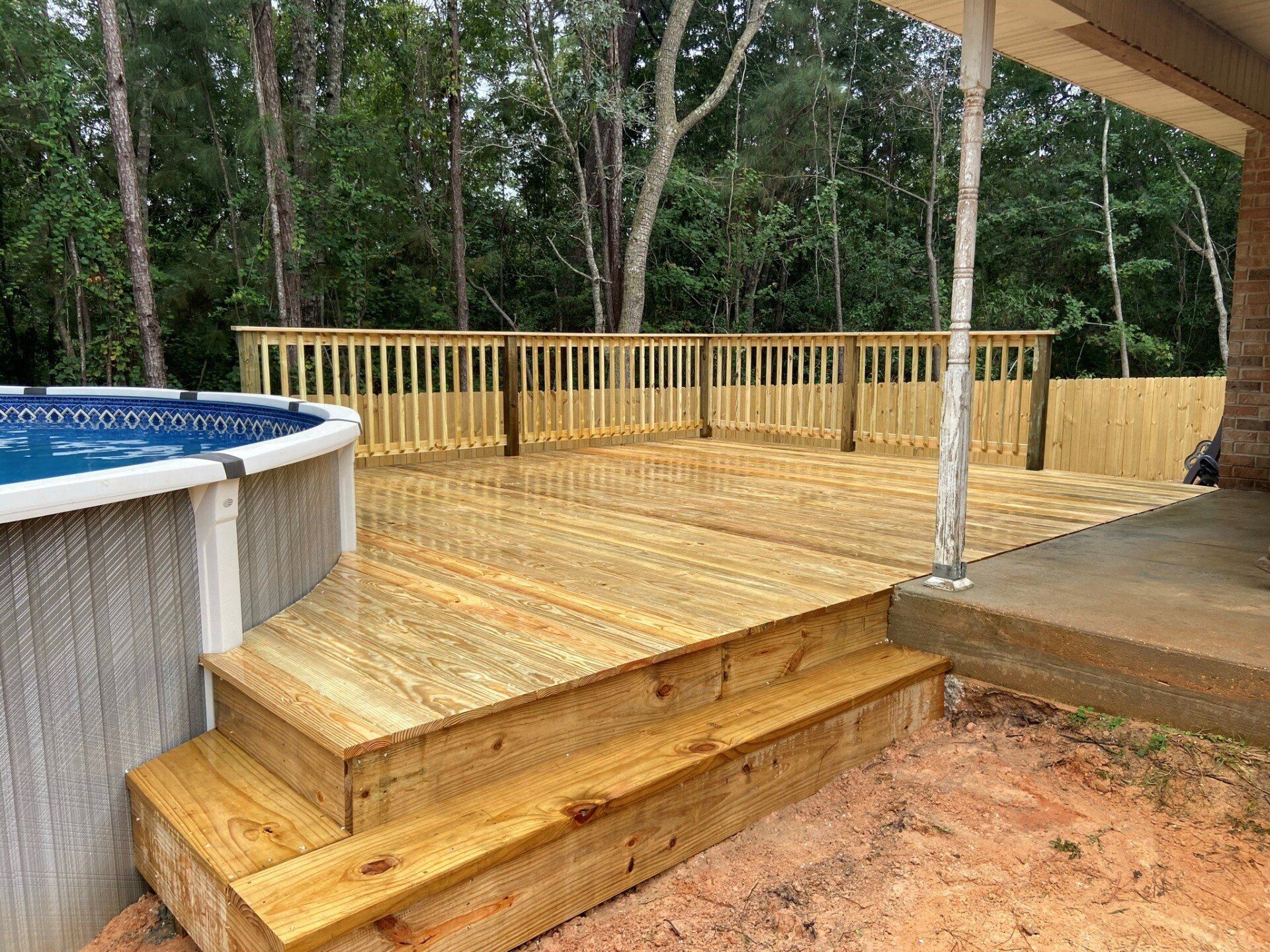 Deck and railing