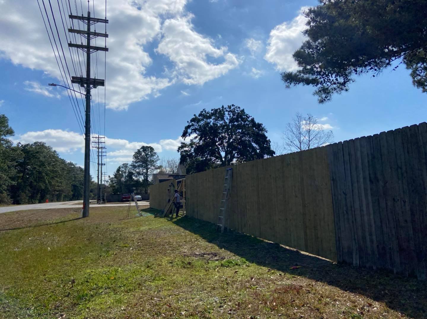 wooden fence installation