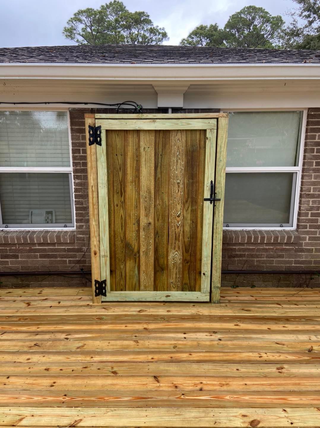 wooden door and deck
