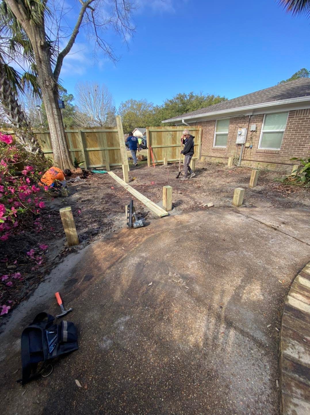 dunkin fence and deck on the job