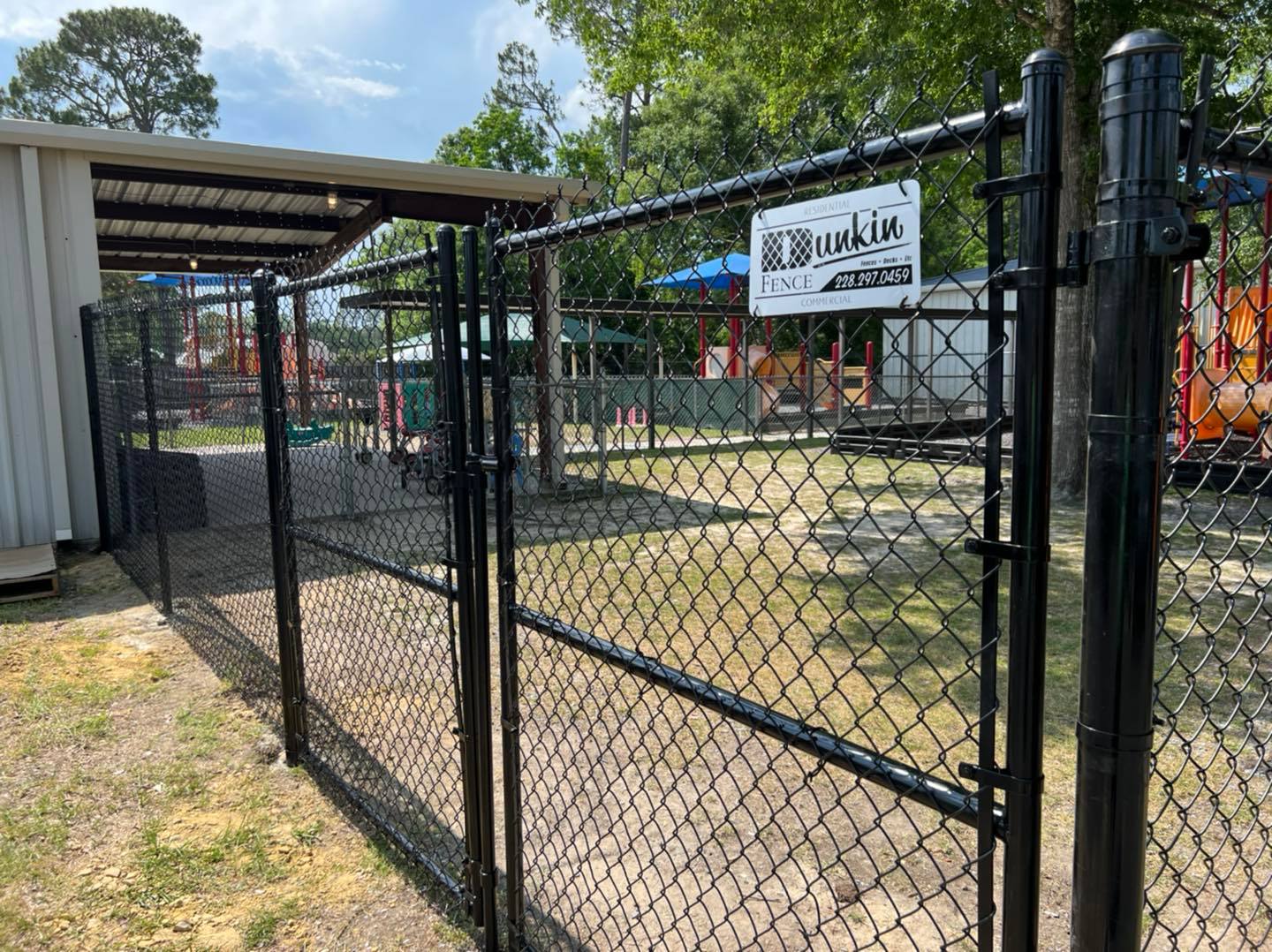 chain link fence at park