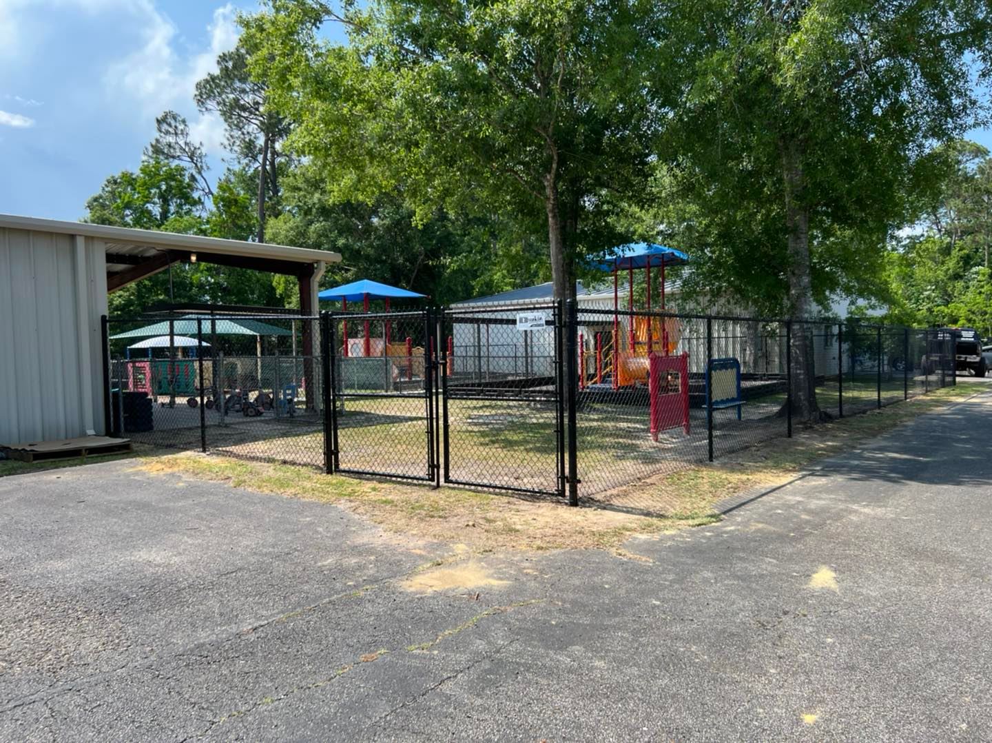 chain link fence at park