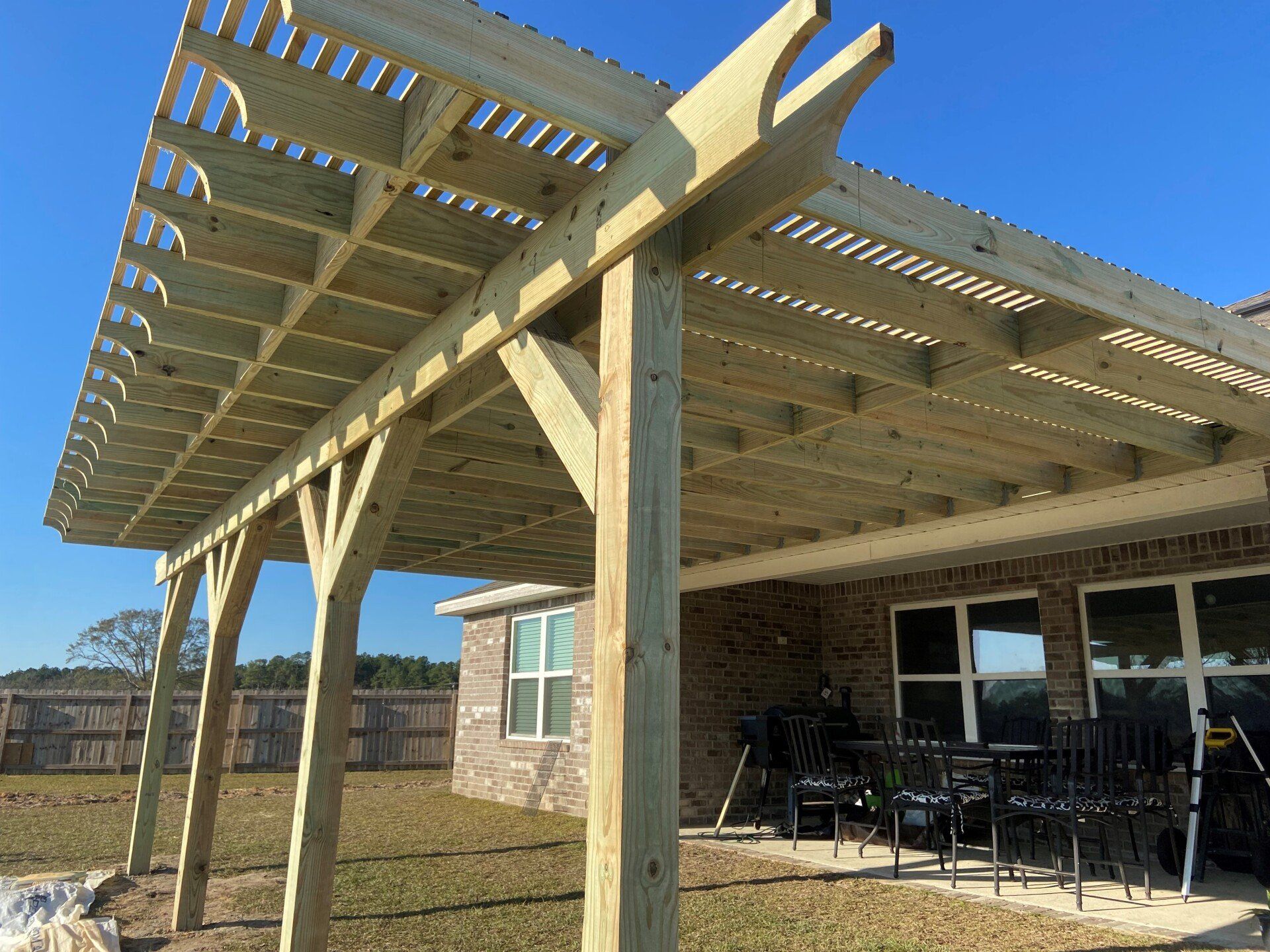 wooden pergola