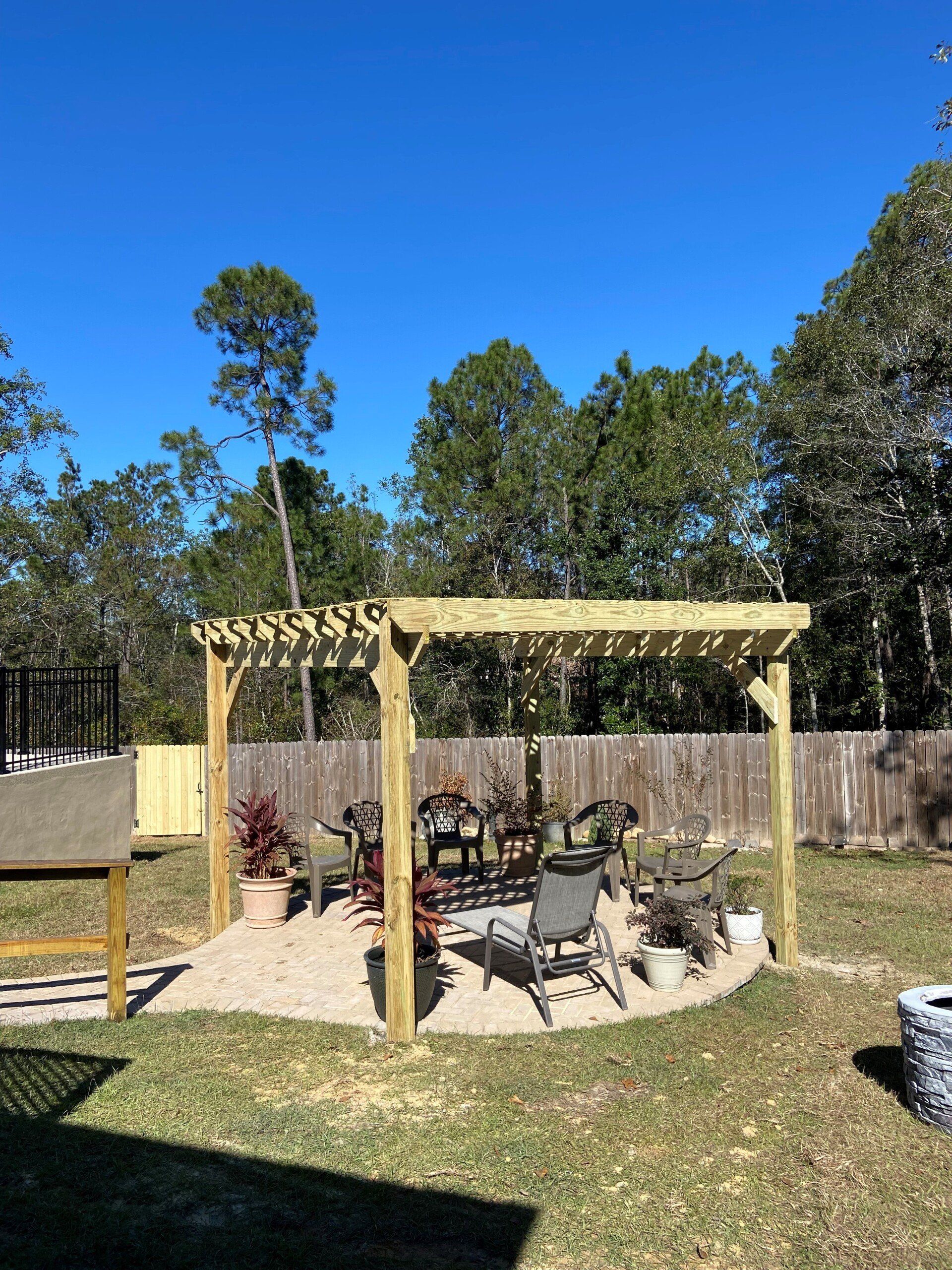 Wooden pergola