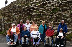 Group visiting Giant's Causeway in Northern Ireland
