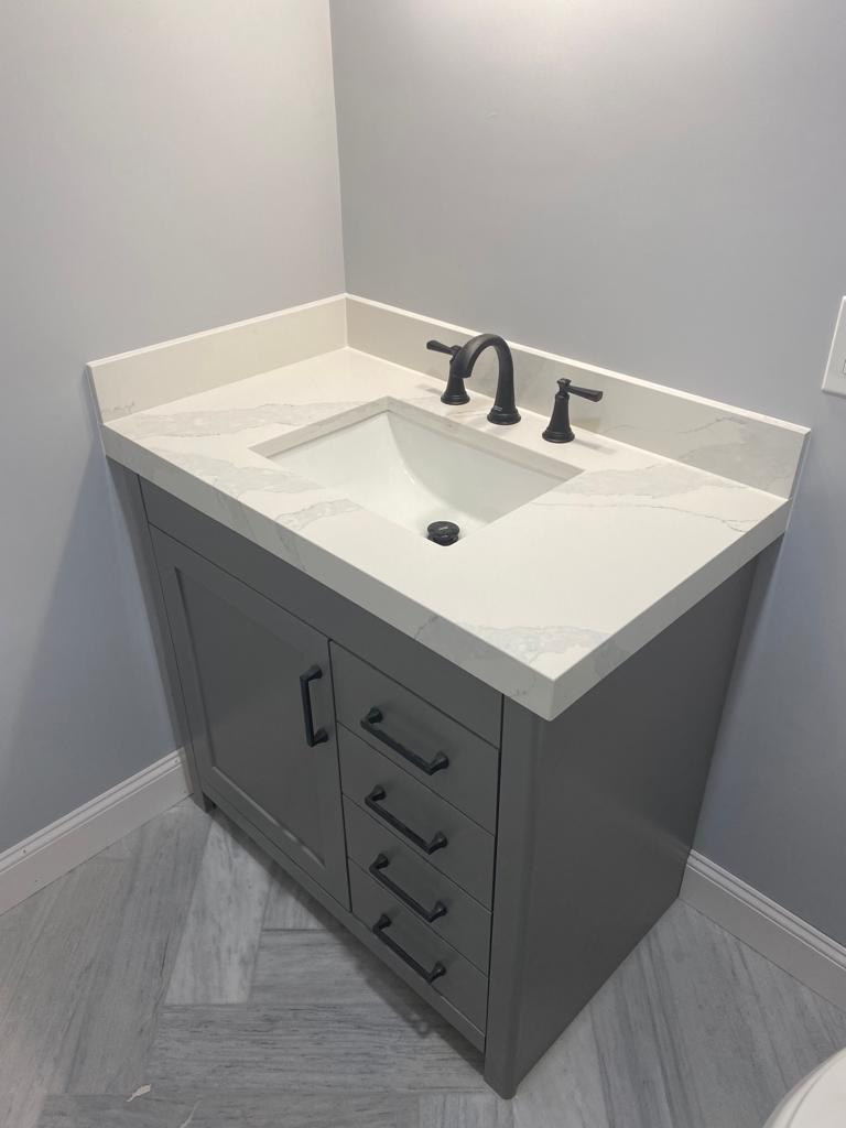 Quartz bathroom sink
