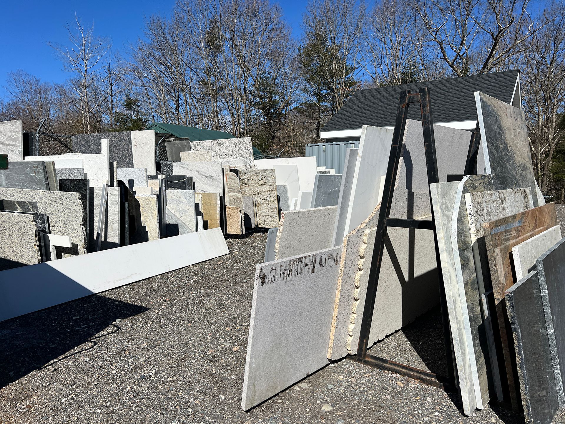 A bunch of marble slabs
