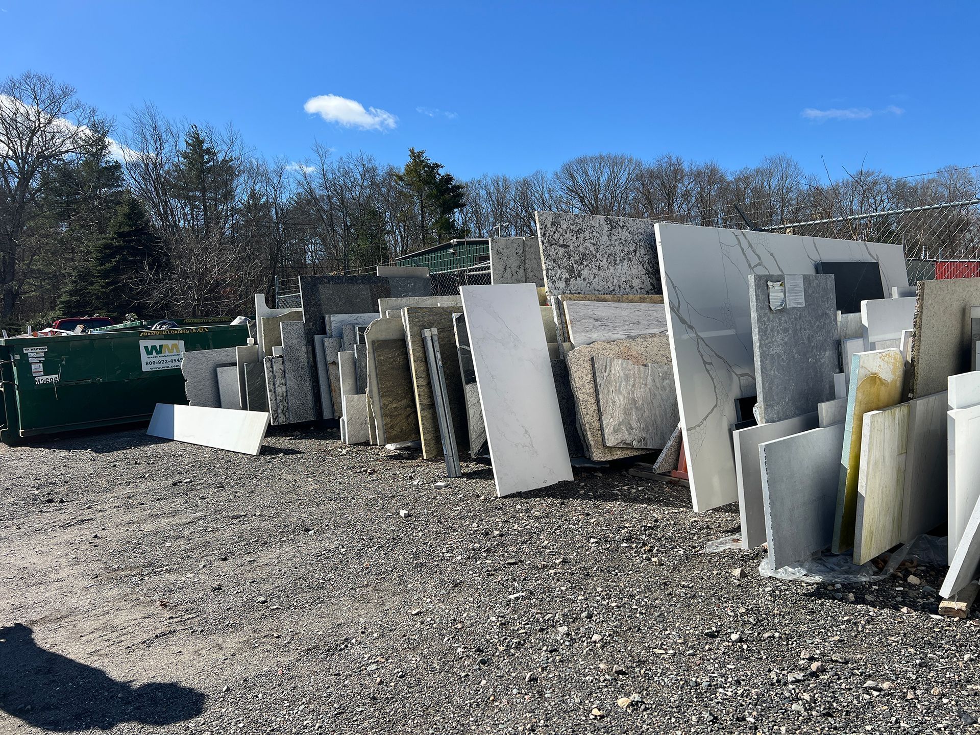 A bunch of remnant granite slabs