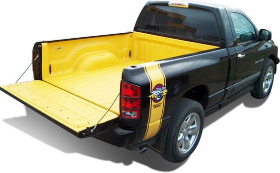 Truck with customized bed liner