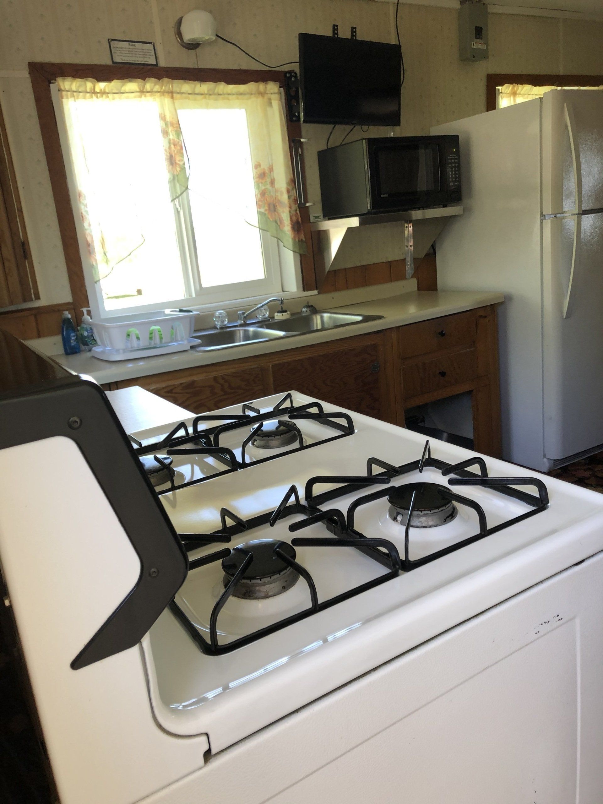 Gas cooktop in the kitchen