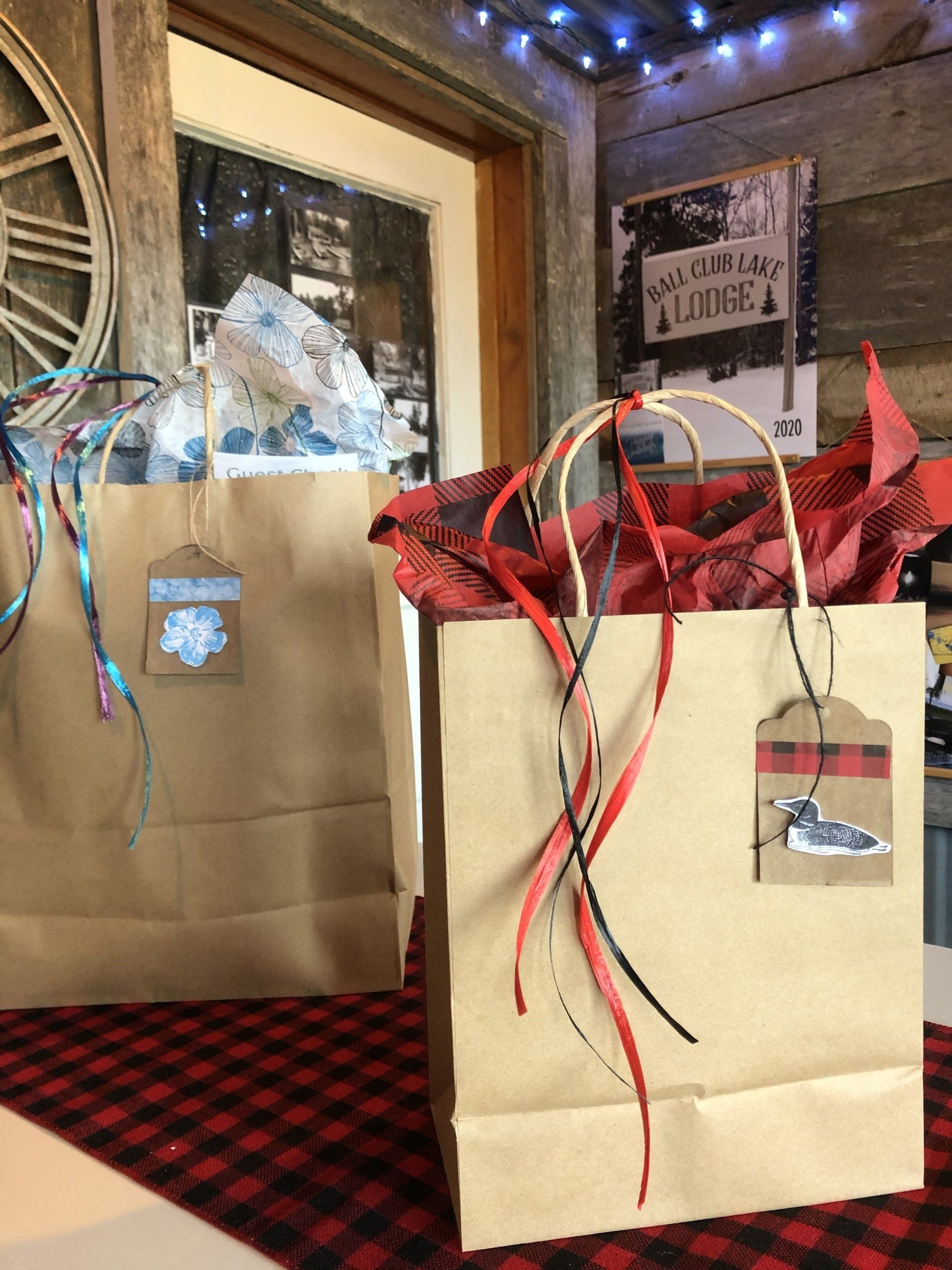 Paper bags in the gift shop