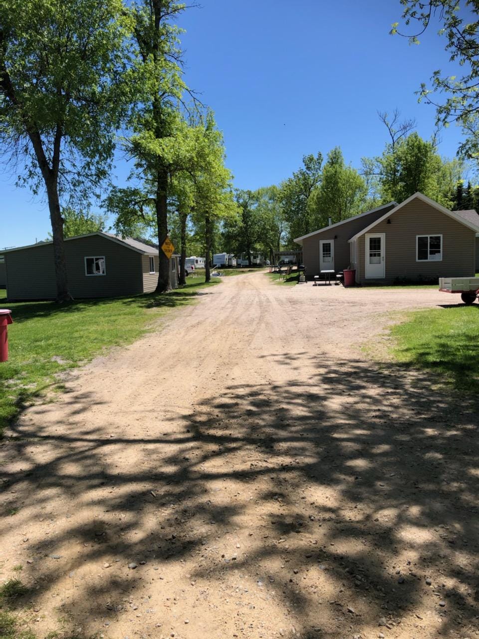 A road going through cabins