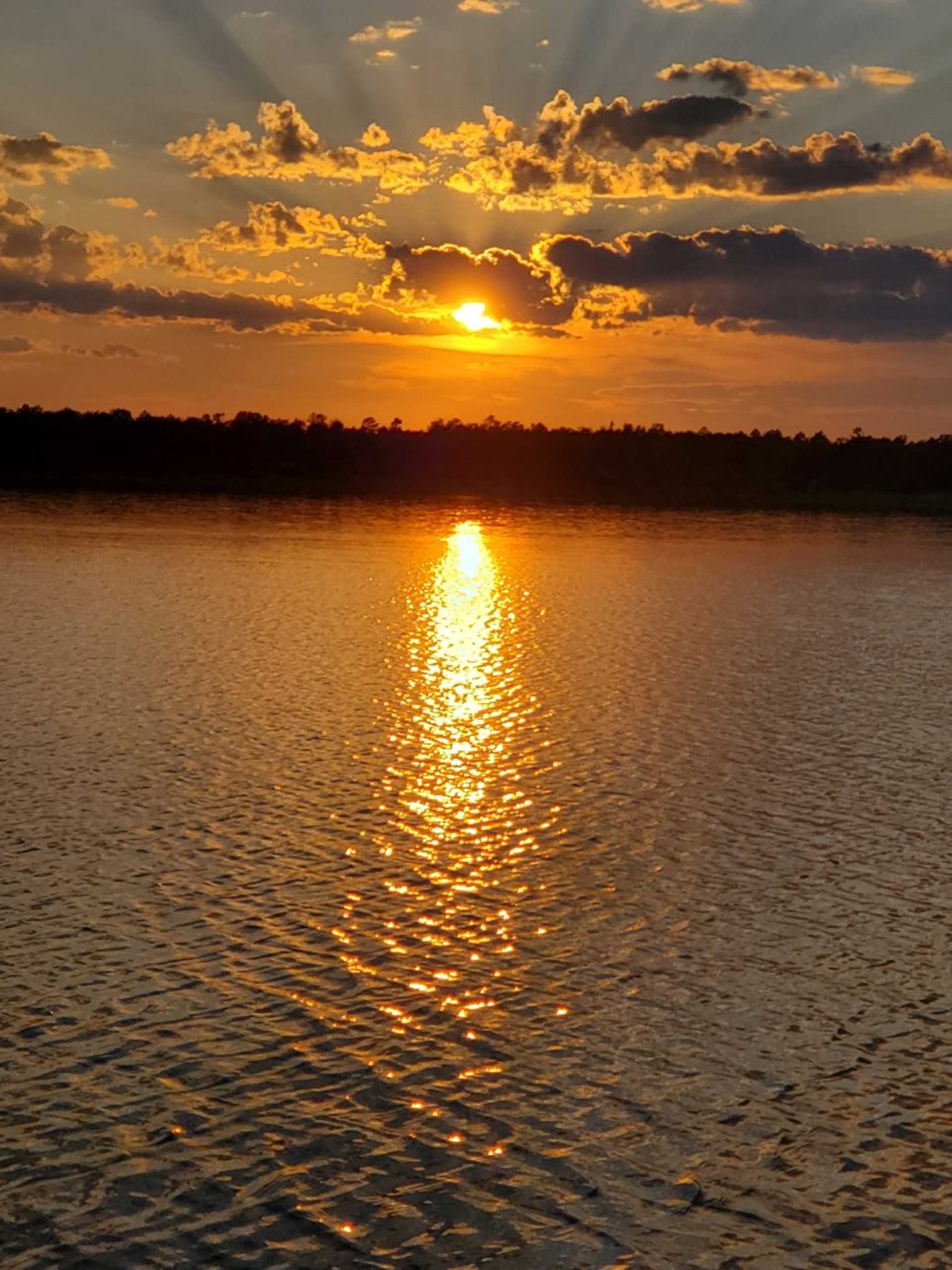 Sunset view of the lake
