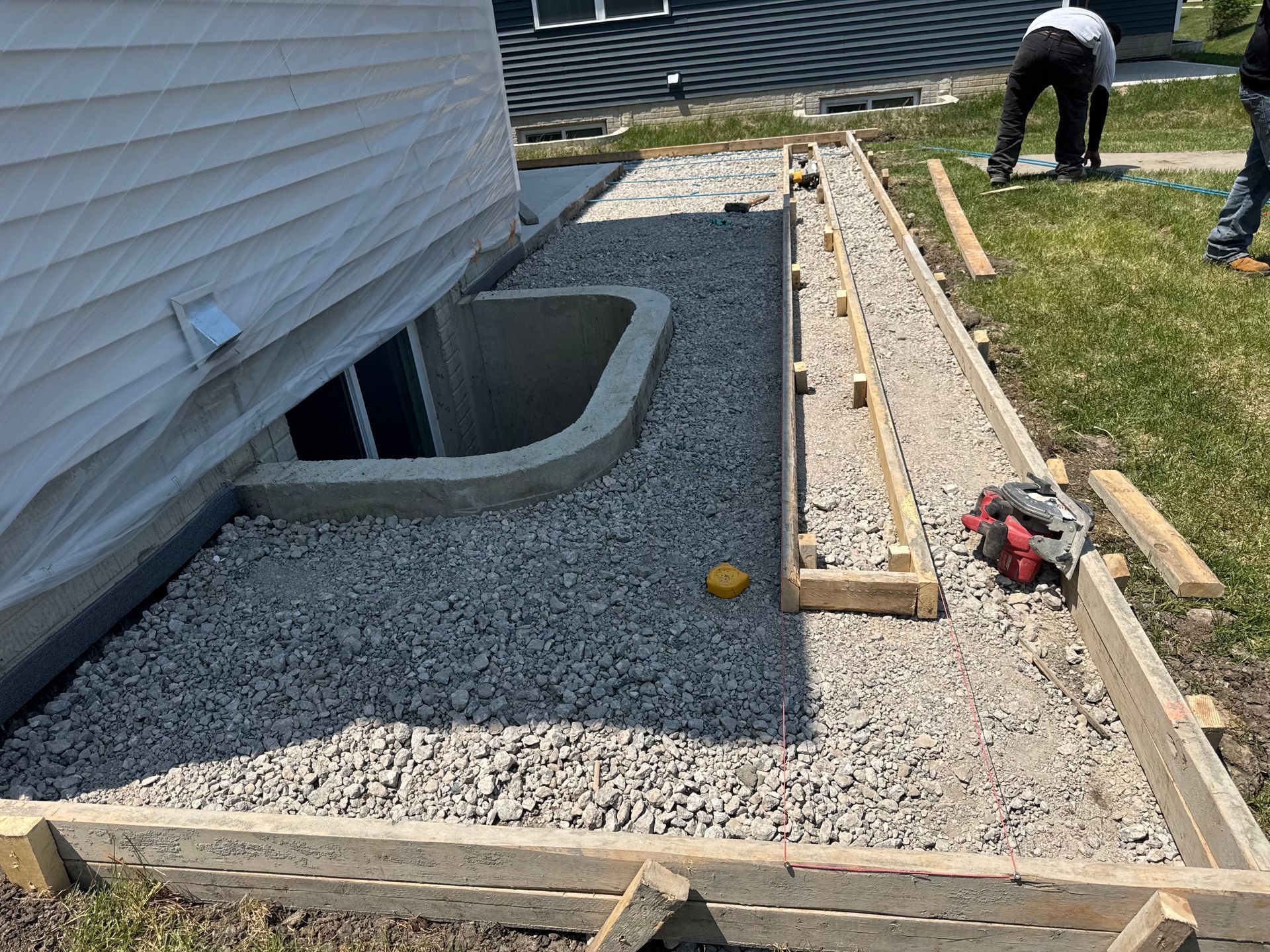 concrete patio installation