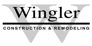 A black and white logo for winger construction and remodeling