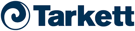 The Tarkett brand logo, consisting of a dark blue circular swirl icon next to the word 