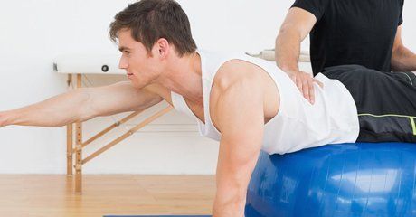 Man on scoliosis exercise