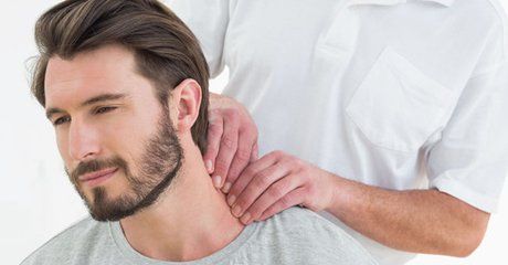 Man relaxing on chiropractic treatment
