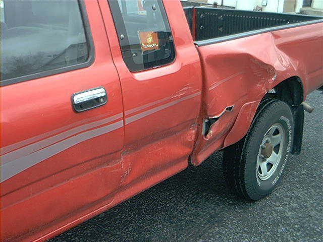 Red truck body repair