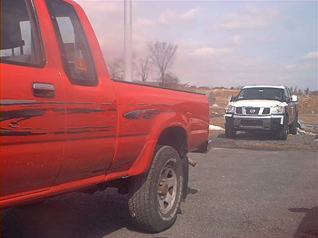Exterior of a red truck