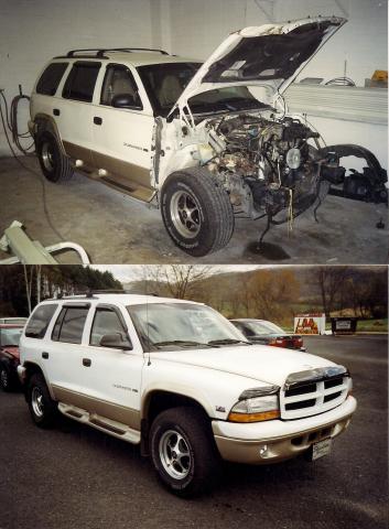 White SUV before and after photo