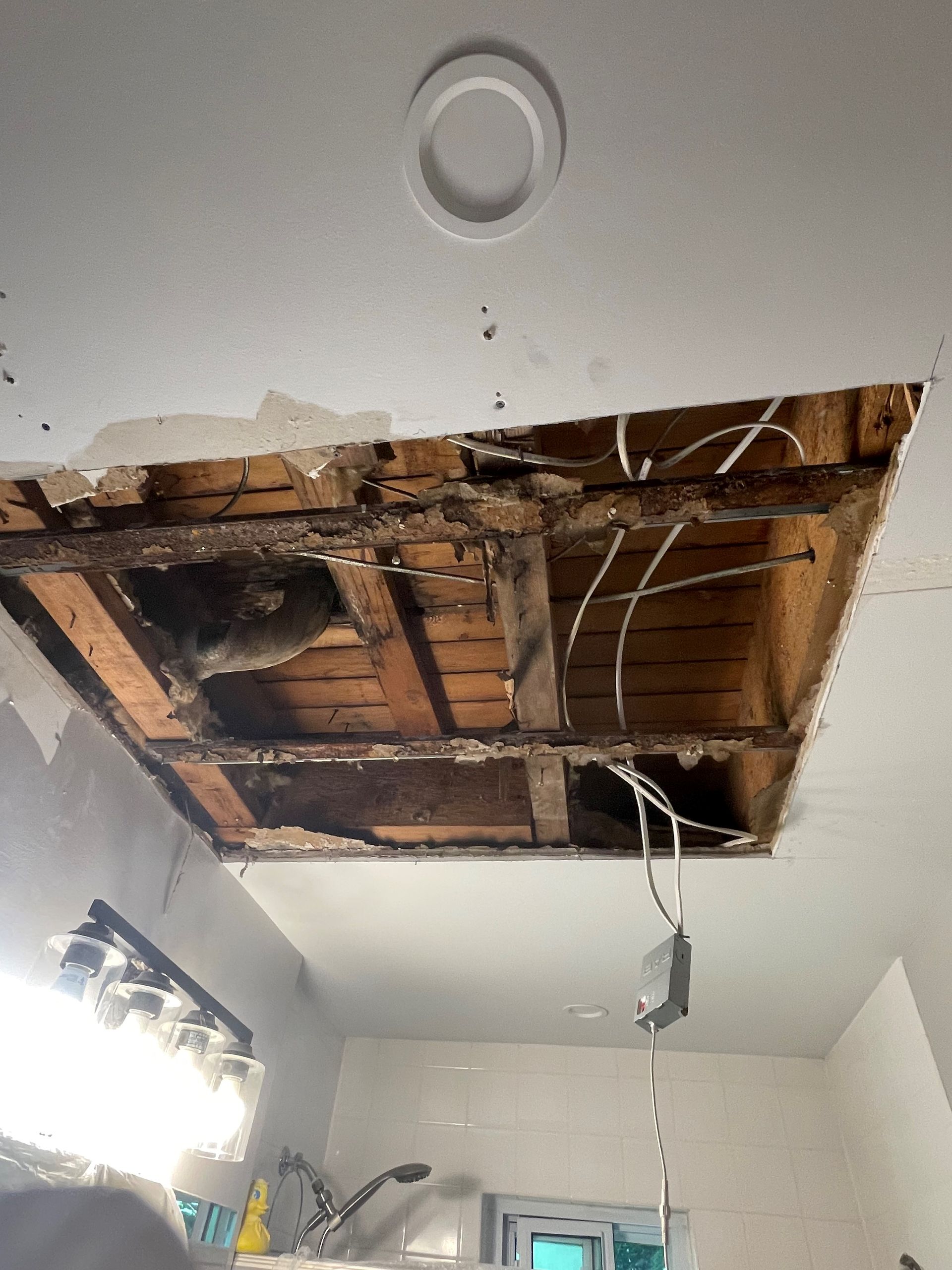 Bathroom ceiling repair renovation before