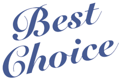 The word best choice is written in blue on a white background.