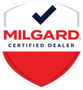 A Milgard certified dealer logo with a check mark on it