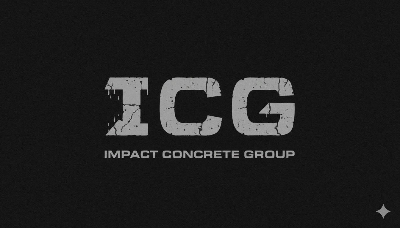 "IMPACT CONCRETE" in bold, black text on a white background.