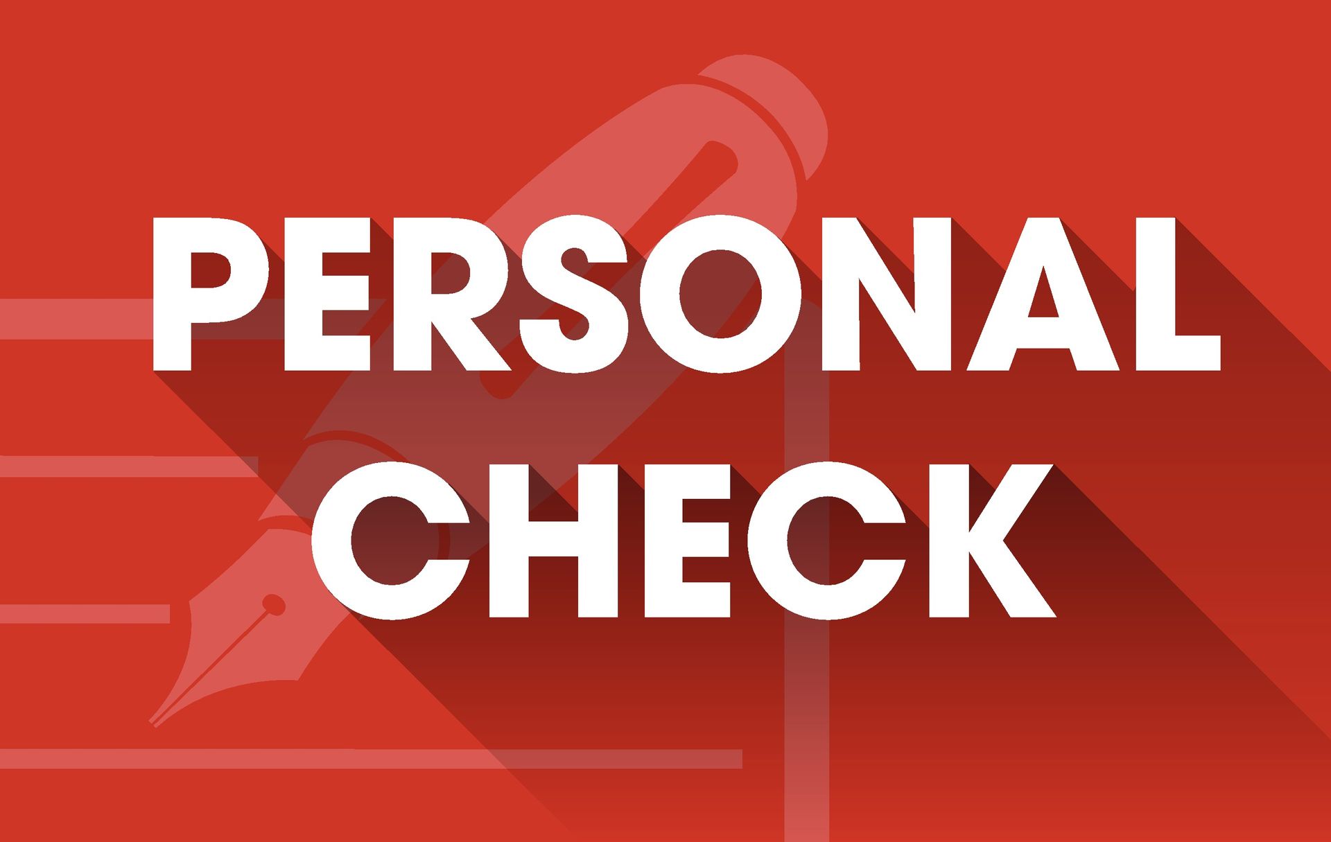 Red banner with bold white text reading “PERSONAL CHECK”