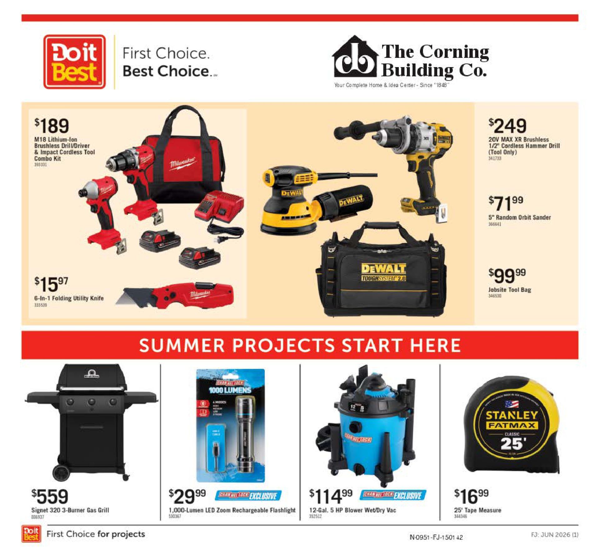 Do it Best circular ad for summer tools and outdoor gear with prices and product photos