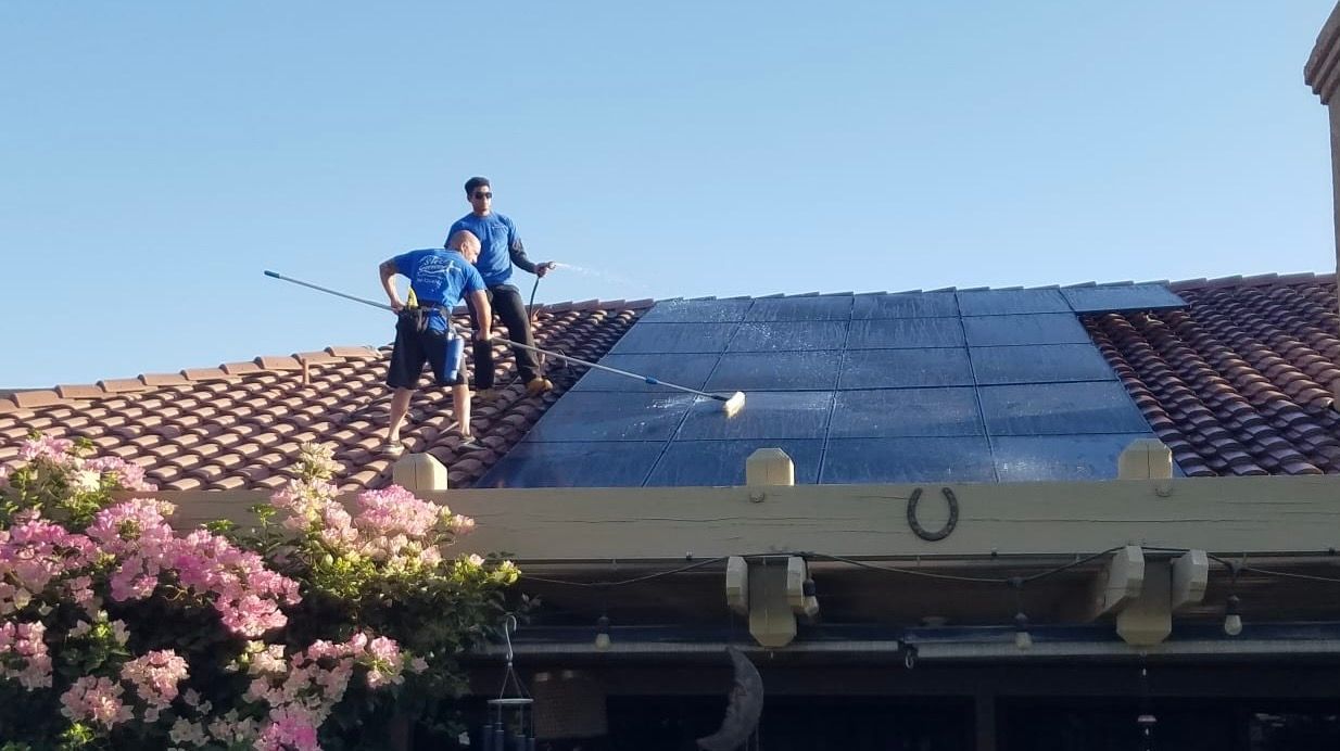Solar panel cleaning