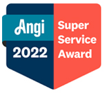 The logo for the angi super service award for 2022.