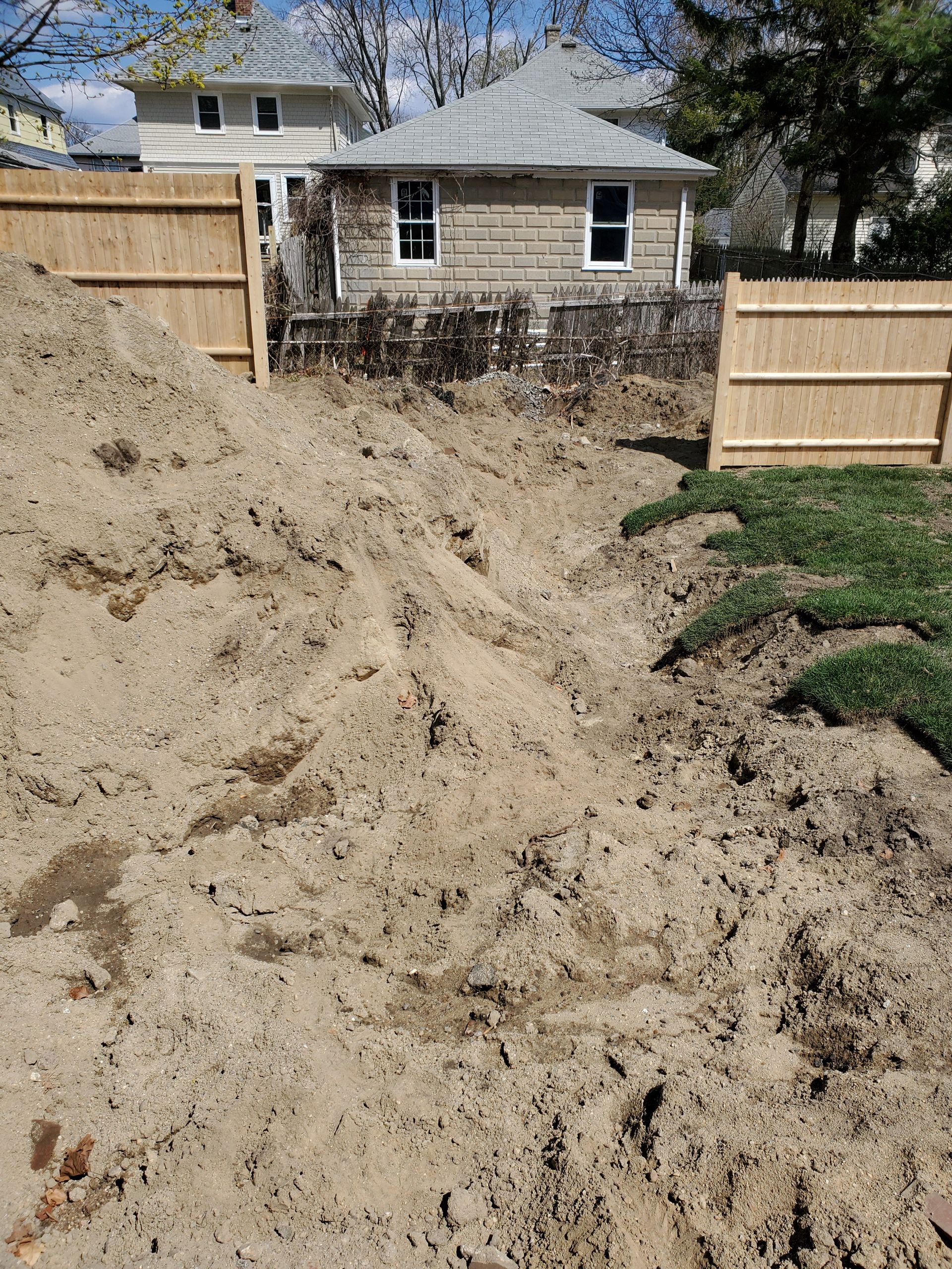 Retaining wall before
