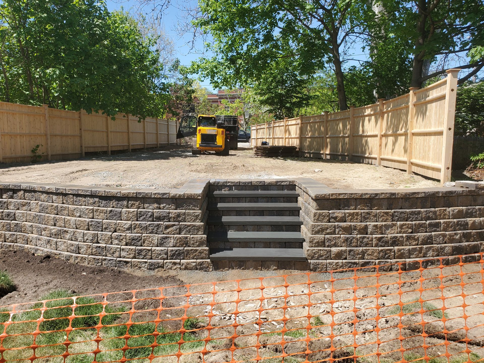 Retaining wall after