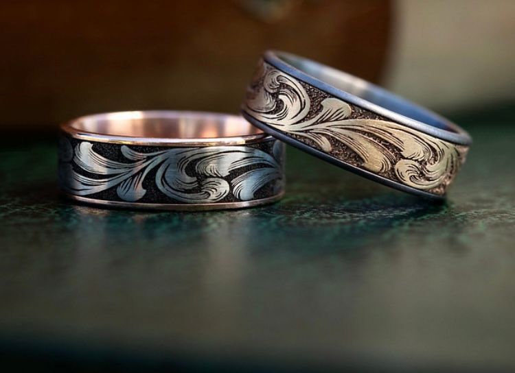 wedding band with design