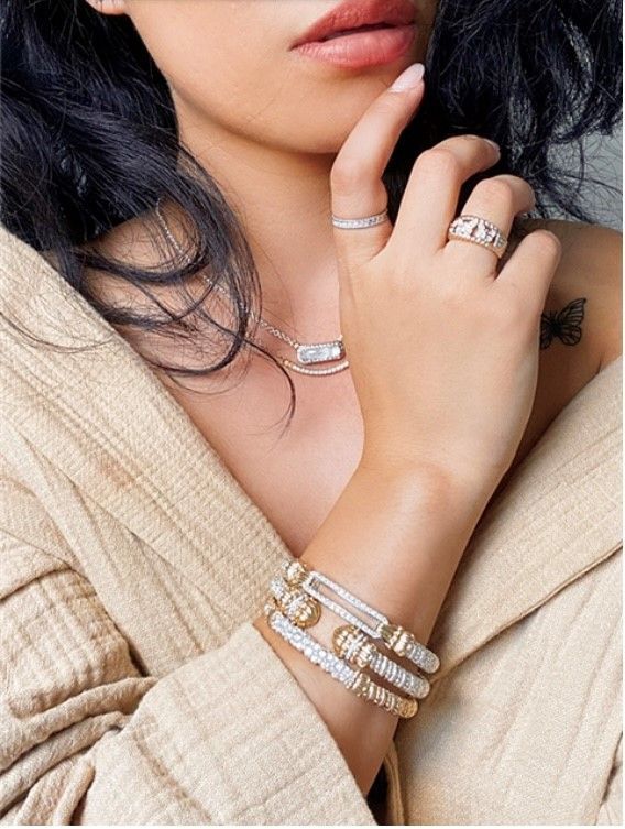 woman wearing vahan jewelry