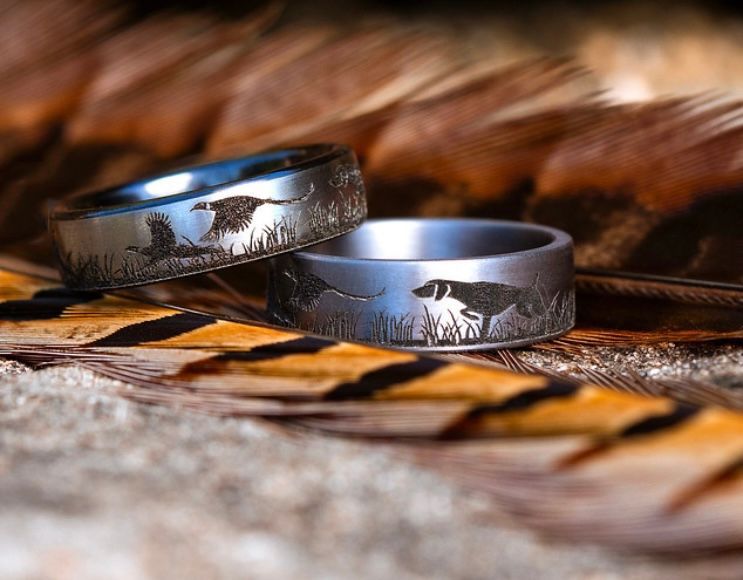 wedding bands with animals prints