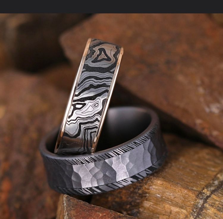 multi tone wedding band