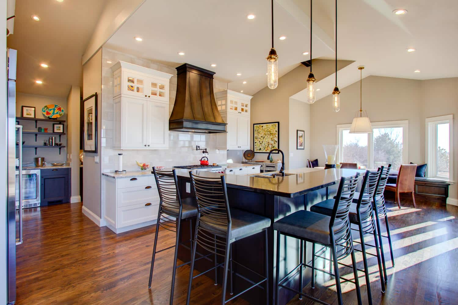 Kitchen with wood cabinets remodel - after