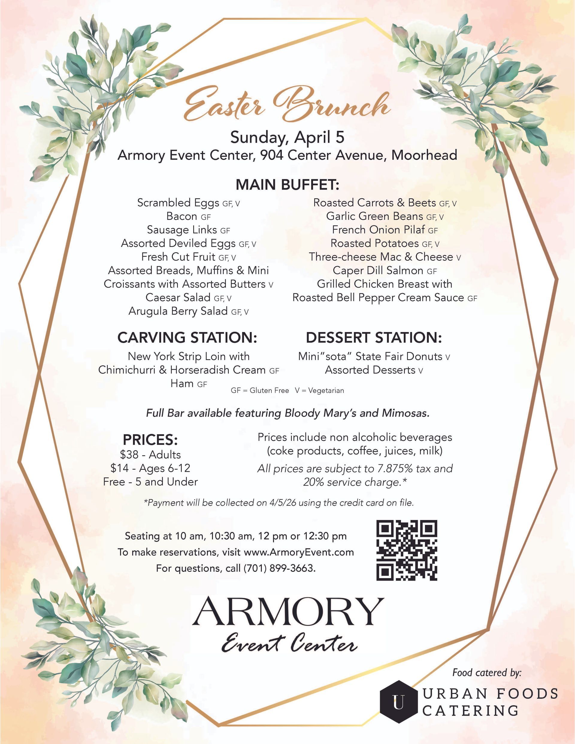 Easter brunch menu