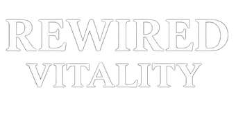 "REWIRED VITALITY" in gray letters, stacked vertically.